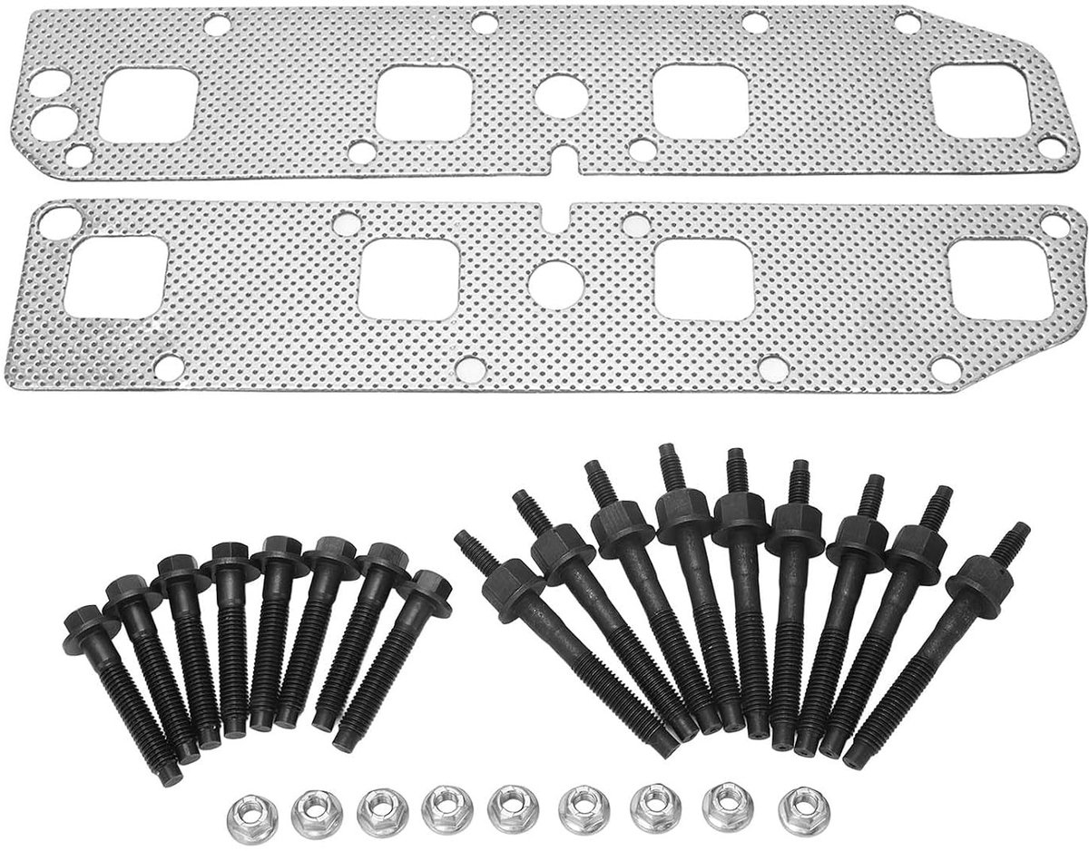 Uitlaatmanifoldpakking Stud Kit voor 1500 2500 3500, Inclusief Uitlaatmanifold Pakkingen en Bevestigingsbouten