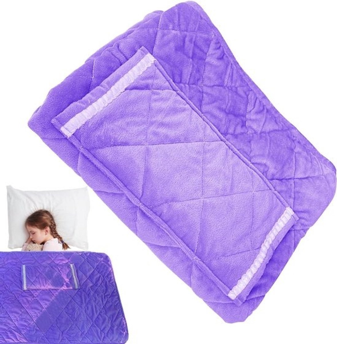 Verwarmde Deken - Draagbare Plaid - Comfort Verwarmen - Snel Opwarmend - 60 x 80 cm - Paars