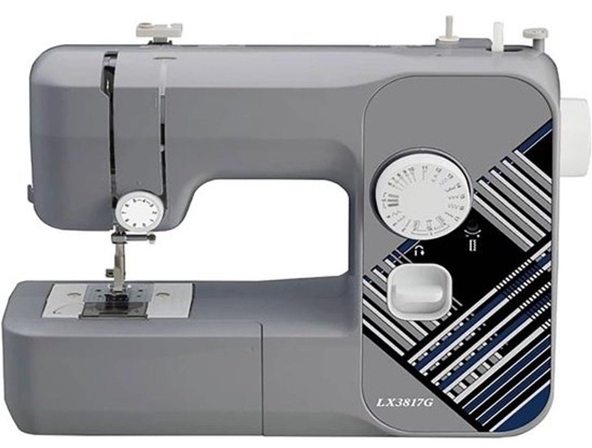 Draagbare Naaimachine - Borduurmachine Mini - Kleine Projecten - 17 Ingebouwde Steken - Compact Formaat - Grijs