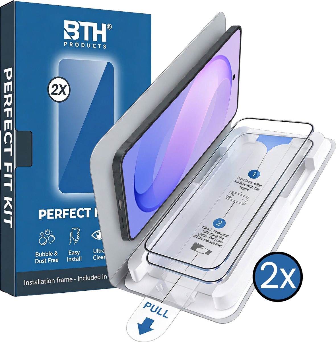 Screenprotector - Geschikt voor Samsung Galaxy S26 FE - 2 Stuks - Met Installatie Frame - Perfect Fit Kit - Gehard Glas - Beschermglas - Exacte Uitlijning - Tempered Glass - Screen Protector - Case Friendly - Eenvoudig Aanbrengen
