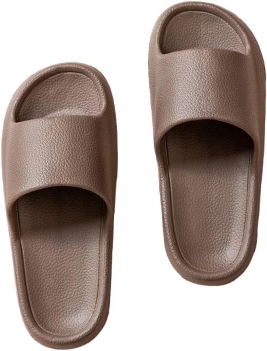 Douche Slippers - Zachte Badkamer Schoenen - Snel Drogen - Antislip Dikke Zool - Maat 36-37 - Bruin