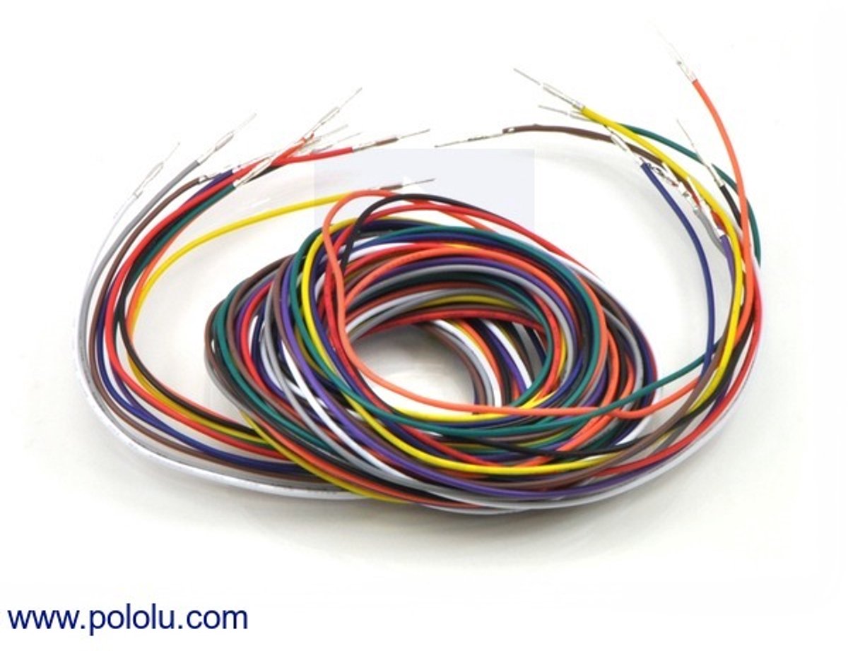Wires Pre-crimped Terminals 10-Piece 10-Color M-M 150cm Pololu 2005