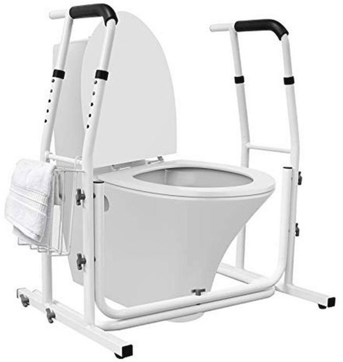 Verstelbare Opstahulp voor Mobiele Toiletten - Antislip Toiletsteunframe voor Senioren en Zwangere Vrouwen, Belastbaar tot 200 kg