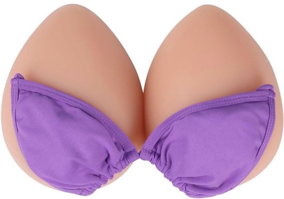 Zelfklevende Realistische Siliconen Borstprothesen voor Transgender en Crossdressers - B Cup 600g - Lichte Huid