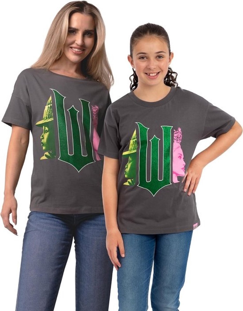 Betoverend T-shirt met Glinda en Elphaba Opdruk voor Dames en Meisjes