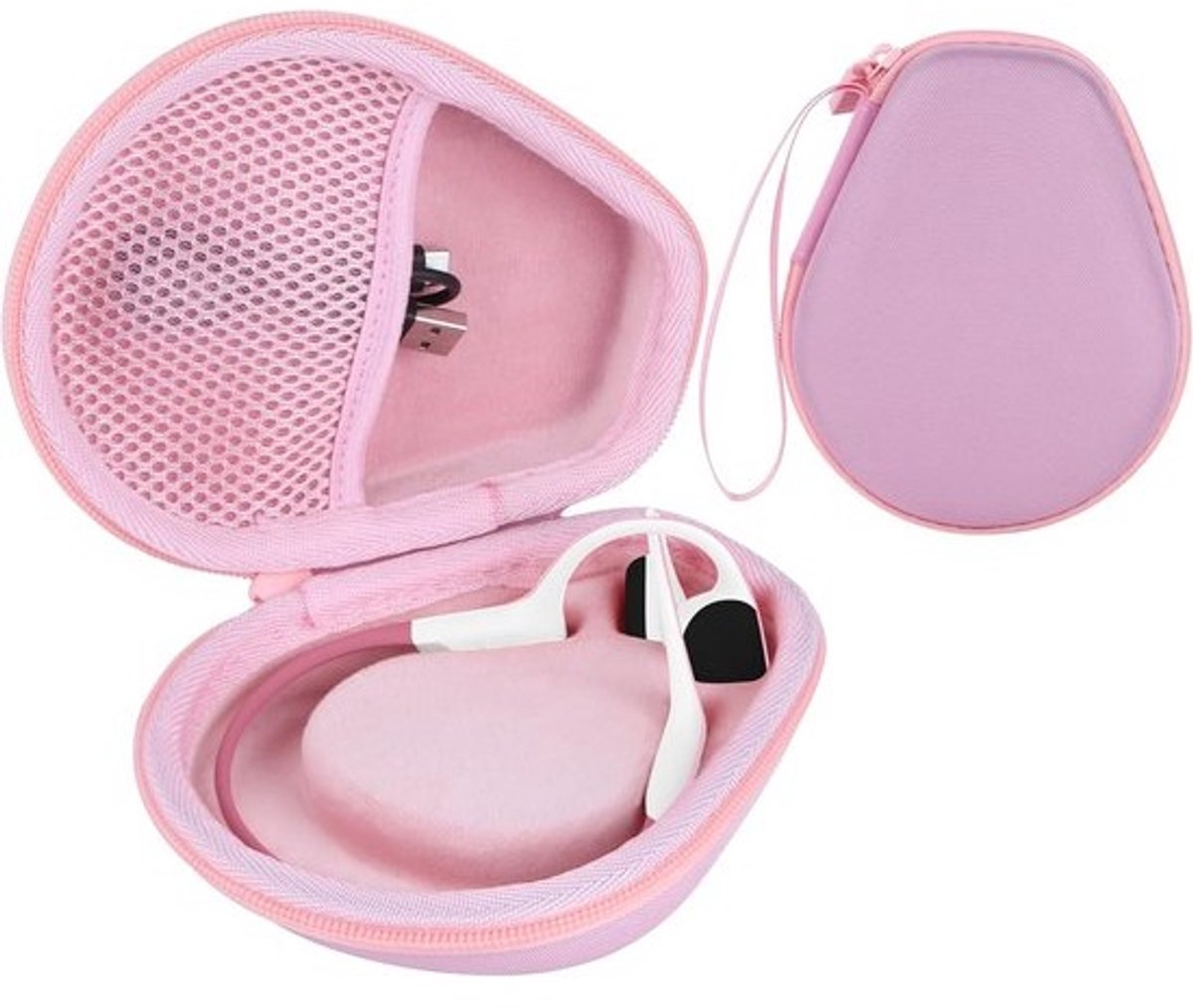 Harde Hoes voor SHOKZ OpenRun, OpenRun Pro 2, OpenSwim, OpenMove Koptelefoons - Waterafstotend, Slijtvast, Draagbaar - 13,5 x 10,5 x 6,5 cm