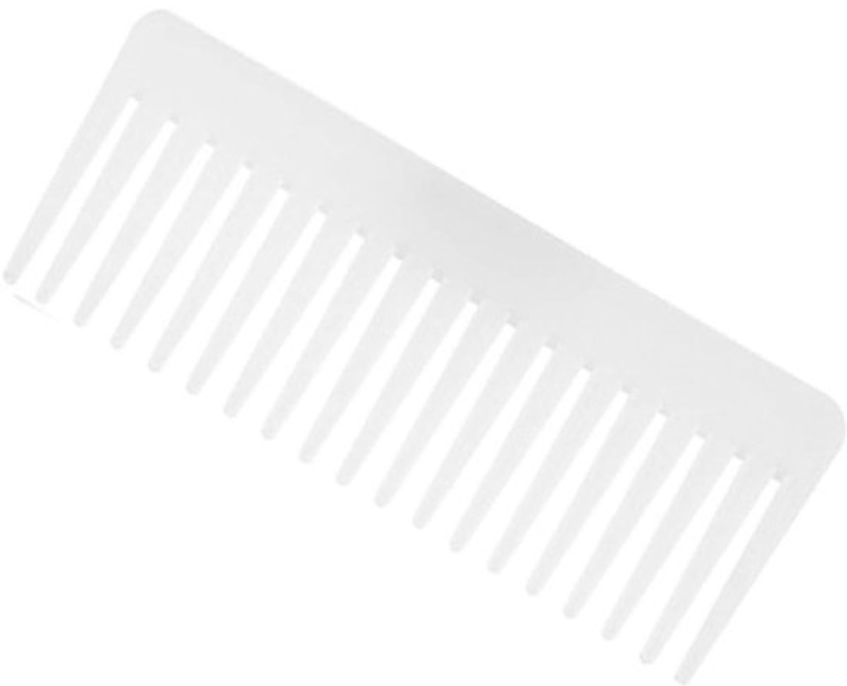 Grove Kam - Haarontklitter - Haar Styling - Antistatisch Ontwarren - 16 x 7 cm - Wit