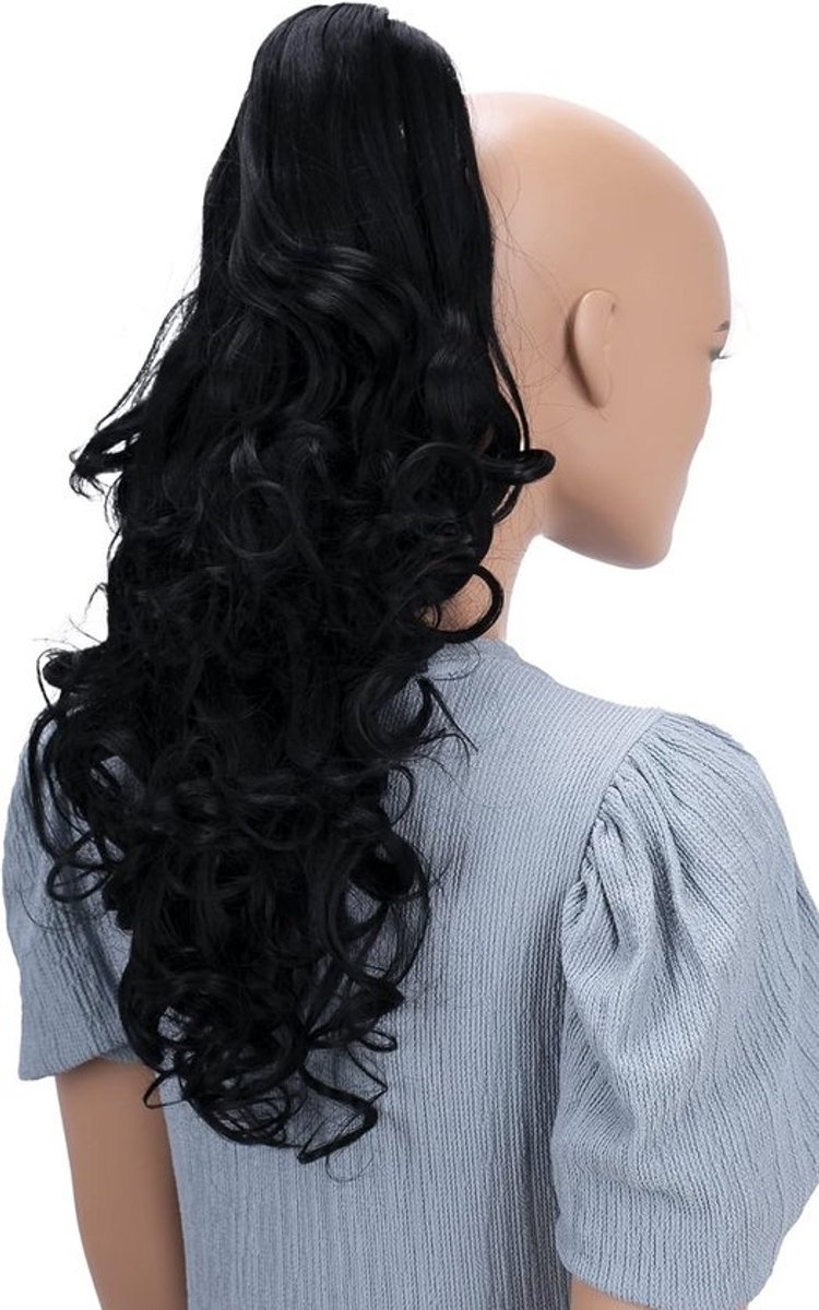 50 cm golvend haarstuk met vlinderclip - hittebestendig tot 130°C - 180 gram - voor volume en lengte