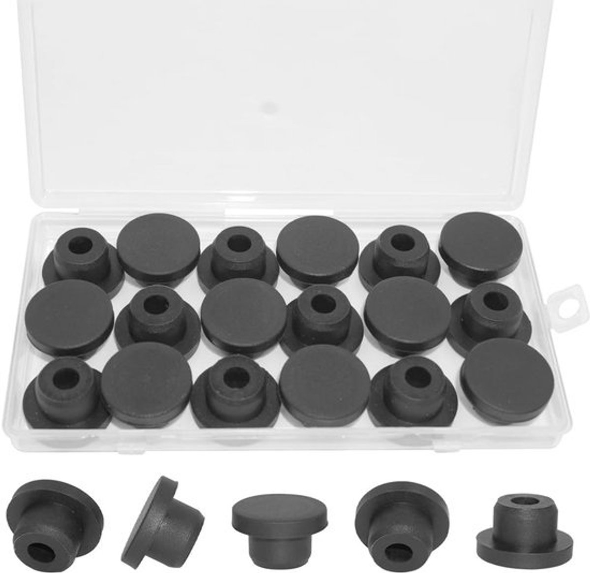 Rubberen Stopper Pluggen voor Ronde H gaten - Set van 18