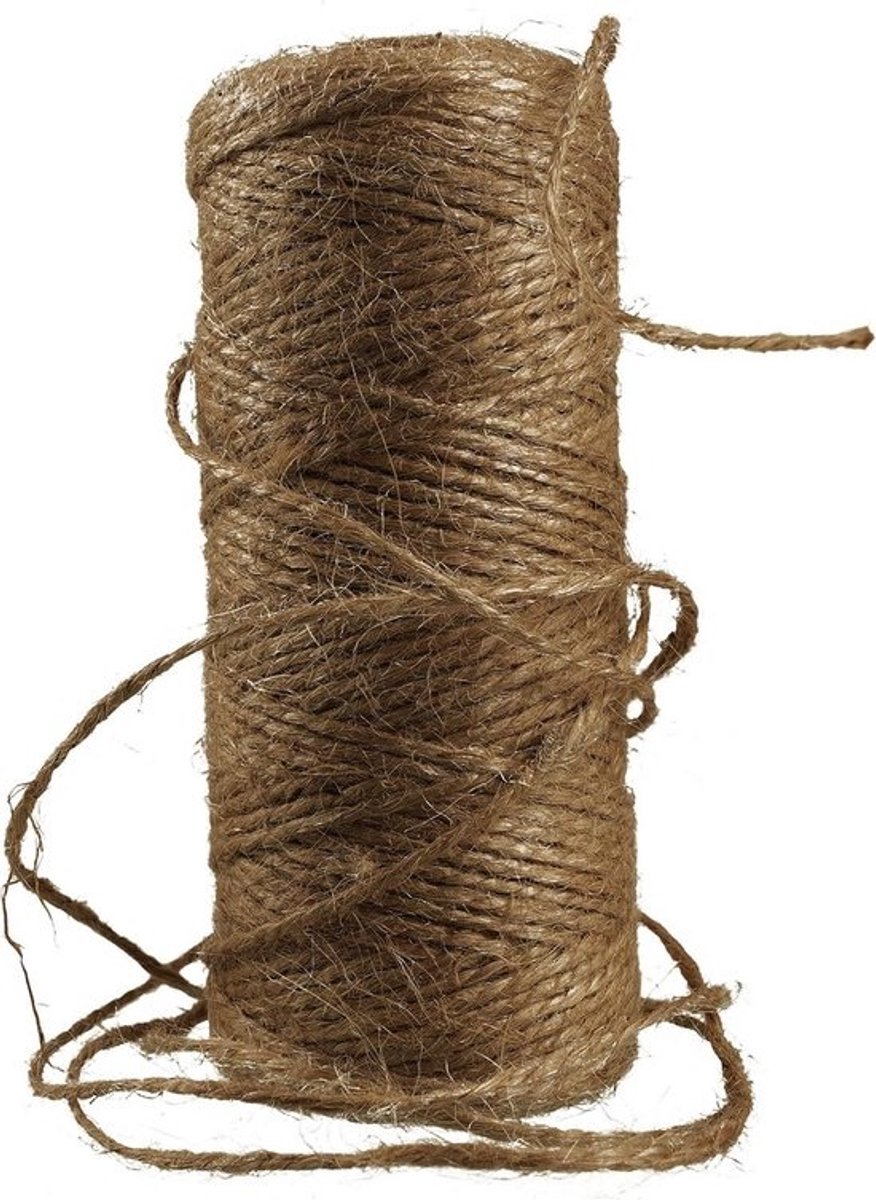Jute Touw 328 Voet – Natuurlijk Verpakkings- en Inpakkoord voor Geschenken, Knutselen, Tuinieren en Decoratie