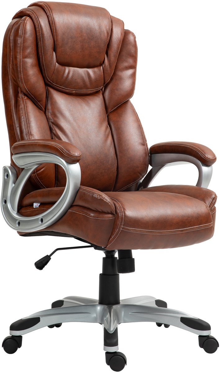 Bureaustoel – Verstelbaar – Bureaustoelen voor Volwassenen - 120kg Draagvermogen – 66 x 75,5 x 115,5-124,5 cm - Bruin