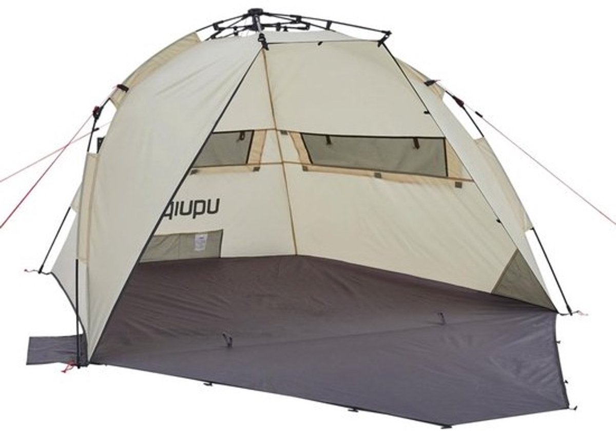 XL Strandtent met Grondzeil en Snelle Montage in Zandkleur