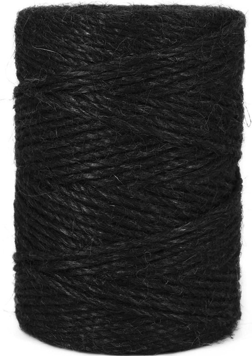 Jute Touw - Klusjes Touw - Tuinieren Knutselen - Zwaar Belastbaar - 100 Meter - Zwart