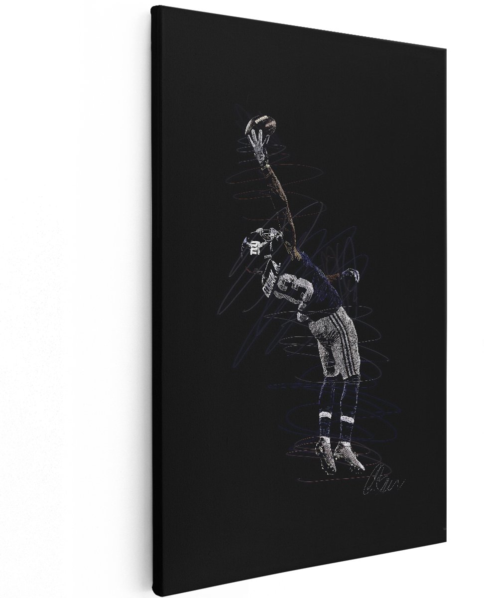 Artaza Canvas Schilderij American Football - 120x180 cm - Groot - Wanddecoratie Sport - Muurdecoratie Footballspeler - Schilderijen Op Canvas Slaapkamer