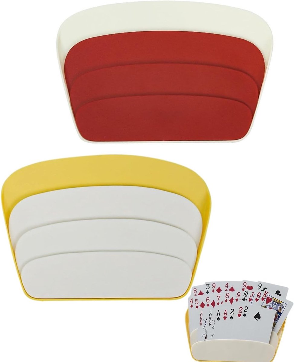 Houten Speelkaarthouder, Set van 2, Handenvrije Houder voor Kinderen, Volwassenen en Ouderen, Perfect voor Bordspellen en Kaartspellen