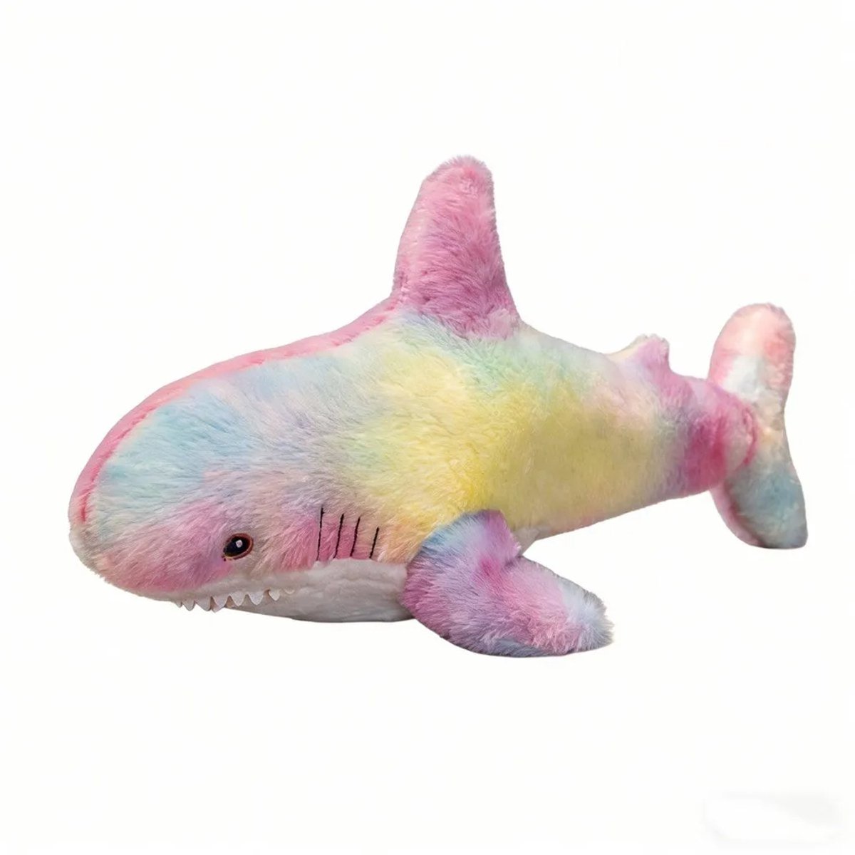 Casalora Pluche Haai Knuffel – 60 cm – Roze Regenboog Kawaii Haai – Zacht Knuffeldier – Slaapmaatje voor Kinderen – Leuk Cadeau