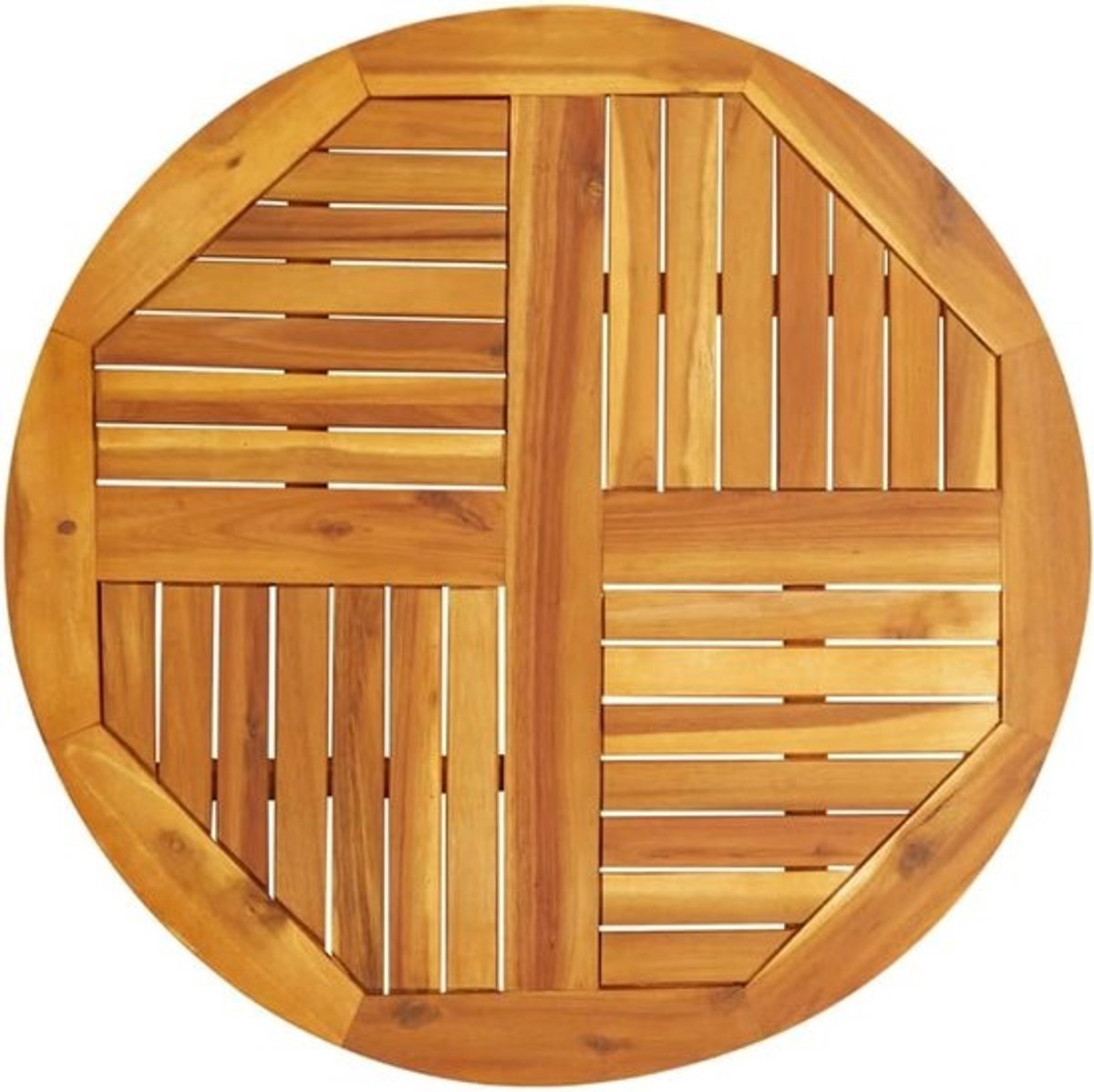 Rond Tafelblad - Vervangend Blad - Tafel Opknappen - Massief Acaciahout - 80 cm - Bruin