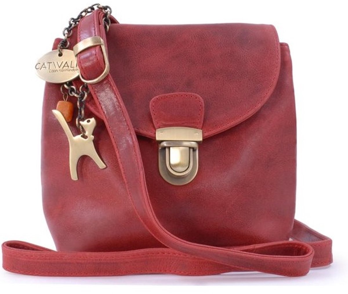 Leren crossbody tas voor dames - kleine tot middelgrote schoudertas met instelbare band