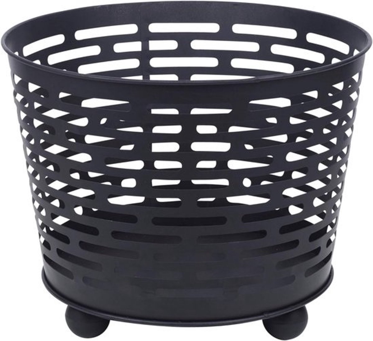 Zwarte Metalen Vuurkorf voor Buiten | Houtvuur Mand voor Tuin en Terras