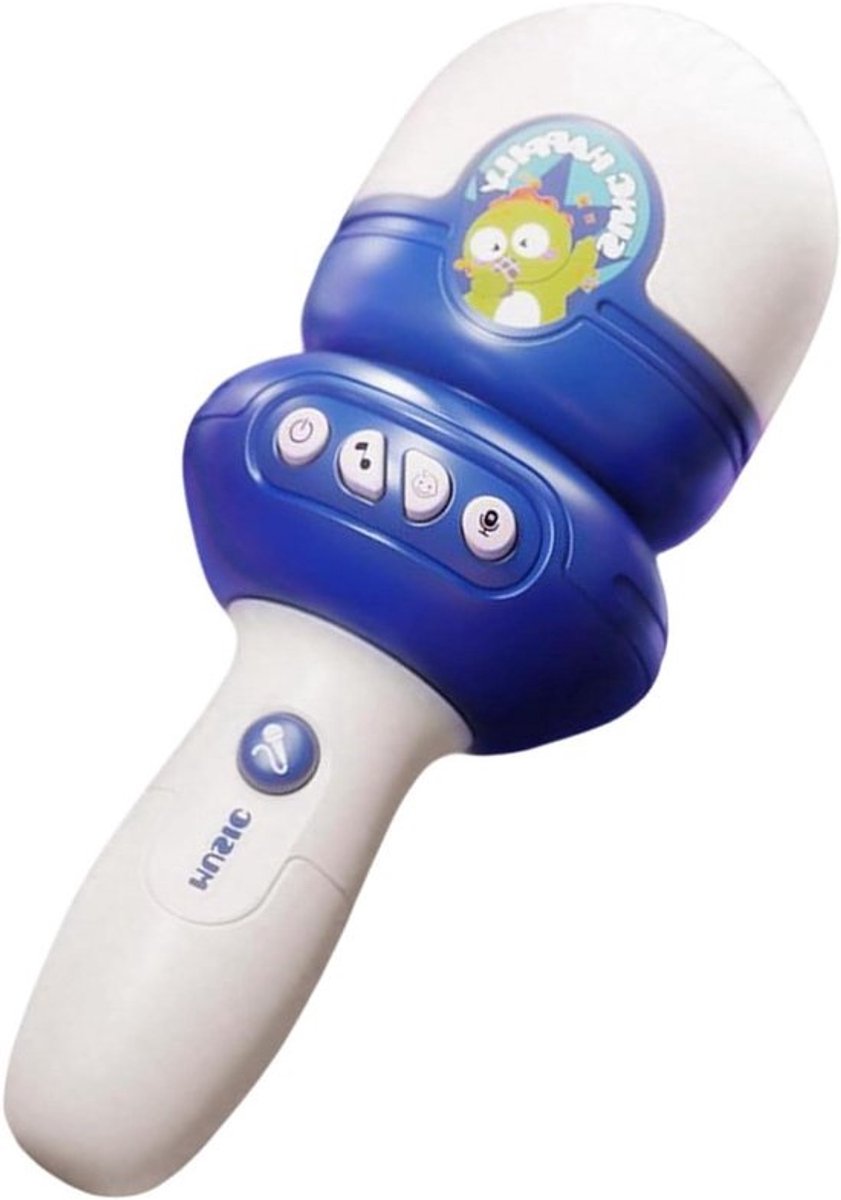 Kinder Microfoon - Karaoke Speelgoed - Muziek Maken - Met Muziek & Stemvervormer - 20 cm - Blauw