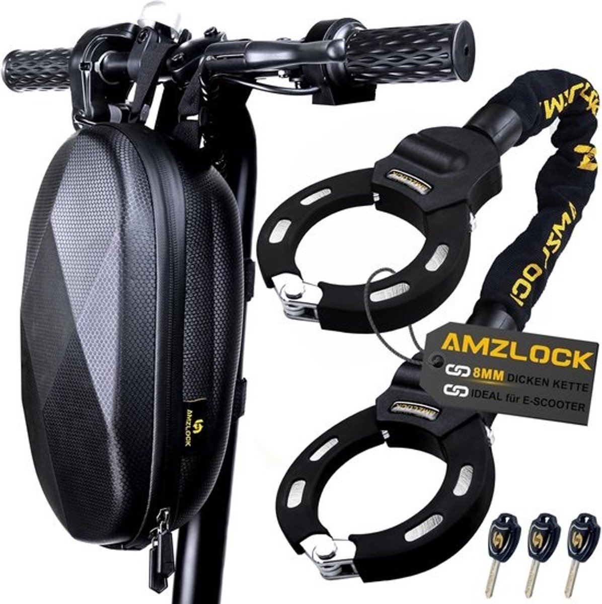 Elektrische Step Slot - Scooter Kettingslot - Veilig Transport - Krasbestendig Snijvast - 8mm Ketting - Zwart