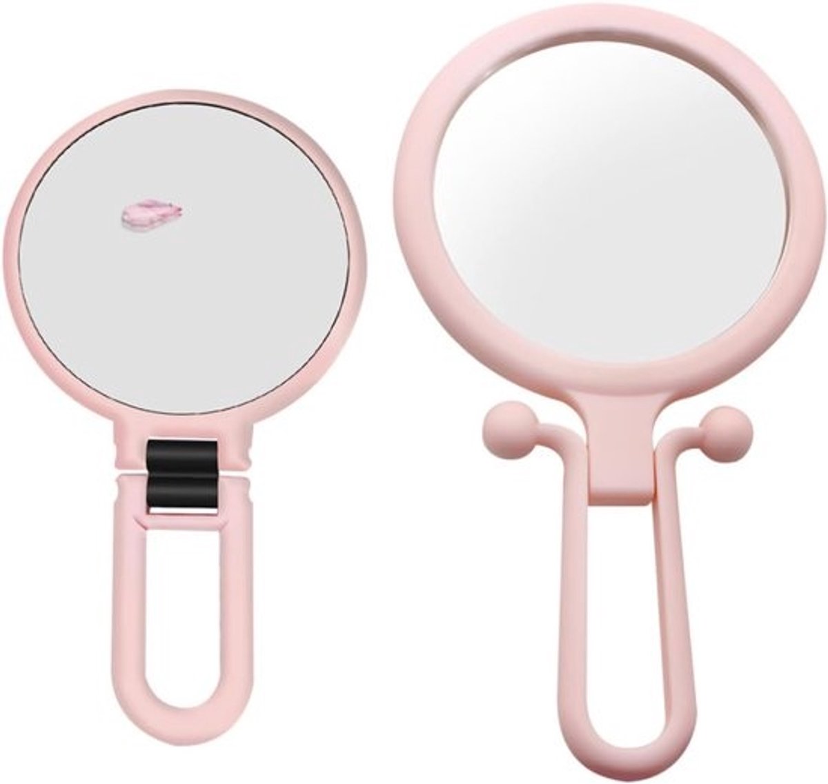 Vergrotende Handspiegel - Opvouwbare Reisspiegel - Make-up Aanbrengen - Dubbelzijdig 15x Vergroot - 15 x 8.8 x 2.5 cm - Roze