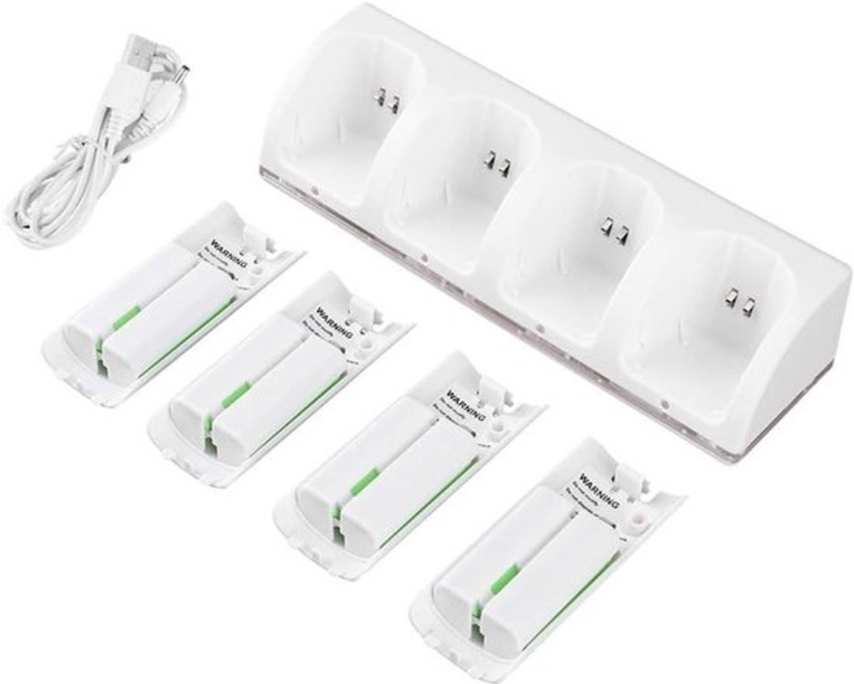 Controller Oplader - Laadstation Batterijen - Spelconsoles Opladen - Laadt Vier Controllers - 20 x 10 x 6 cm