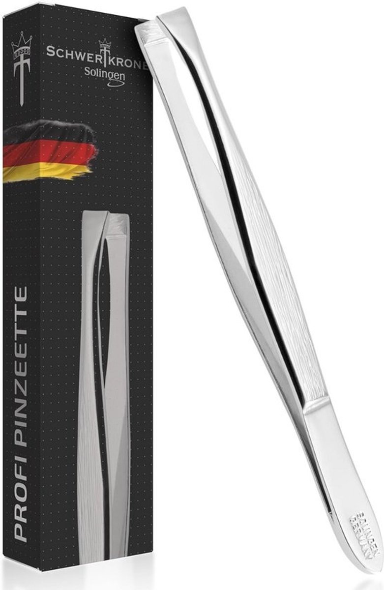 Pincet Profi Solingen 8 cm - Gebogen Wenkbrauw Pincet - Hoogwaardige Kwaliteit - Duitsland