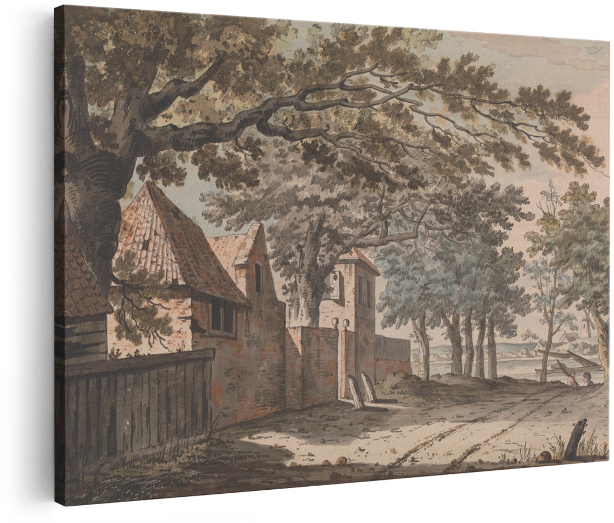 Artaza Canvas Schilderij Landschap - 180x120 cm - Groot - Wanddecoratie Landelijk - Muurdecoratie Boerderij - Vintage Oude Meesters