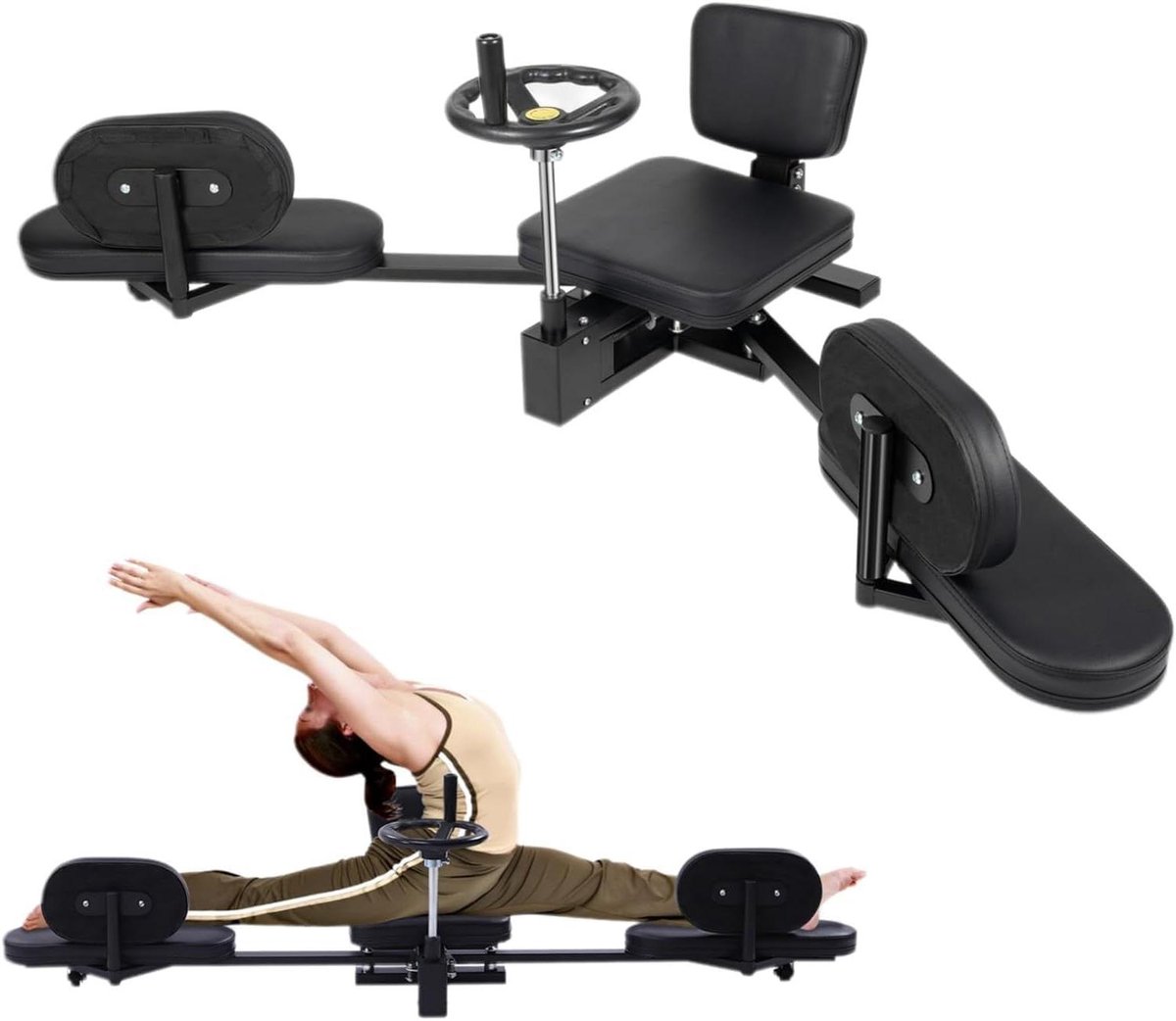 Leg Spreider - Flexibiliteit Trainer - Spier Rekken - Tot 200 Graden - 1.6 Meter Uitgevouwen - Zwart