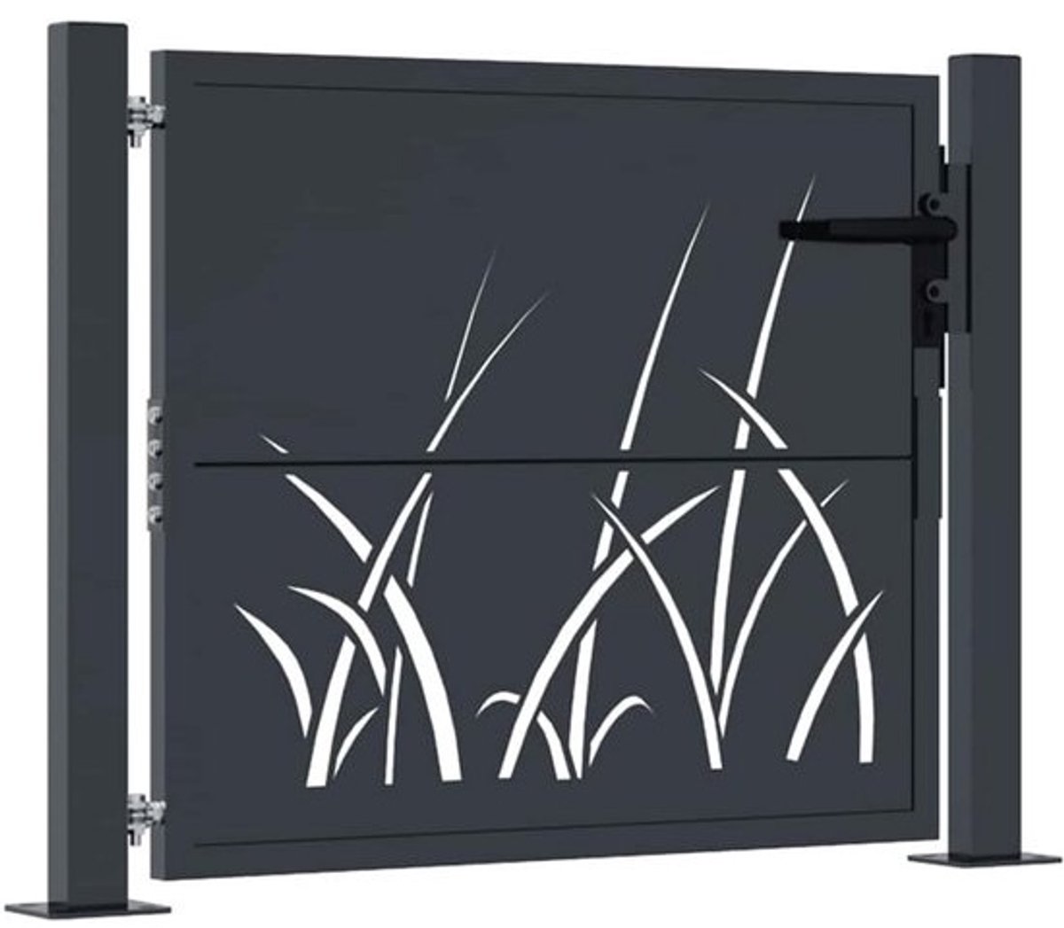 Tuinpoort met Graslook - 100x75 cm - Stalen Sierpoort Antraciet