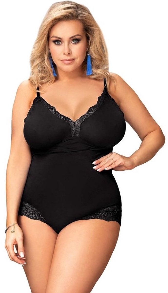 Elegante Damesbody in Grote Maten Lingerie met Kant en Verstelbare Sluiting