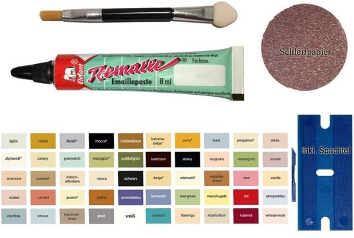 Emaille Pasta voor Lakreparatie - 8 ml Set voor Badkamer, Tegels en Meubels