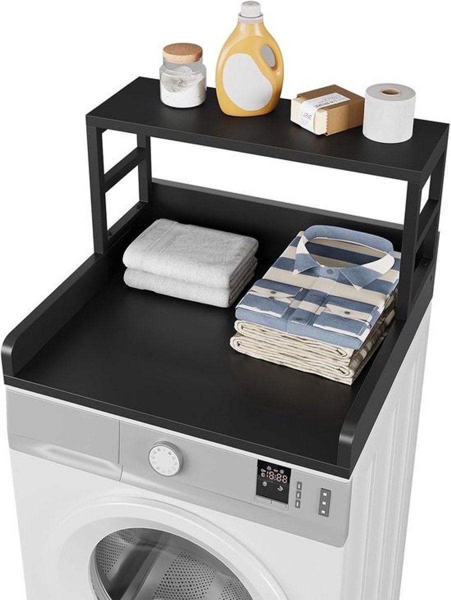 Ruimtebesparend Aanrecht voor Wasmachine en Droger met Plank - Snelle Montage en Veilig Ontwerp