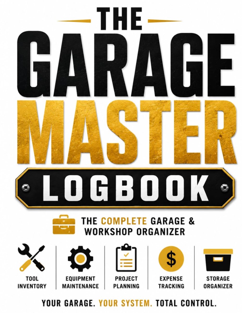 Garage Master Logbook: Tool Inventory, Equipment Maintenance, Home Projects & Workshop Organizer - ShopVlot