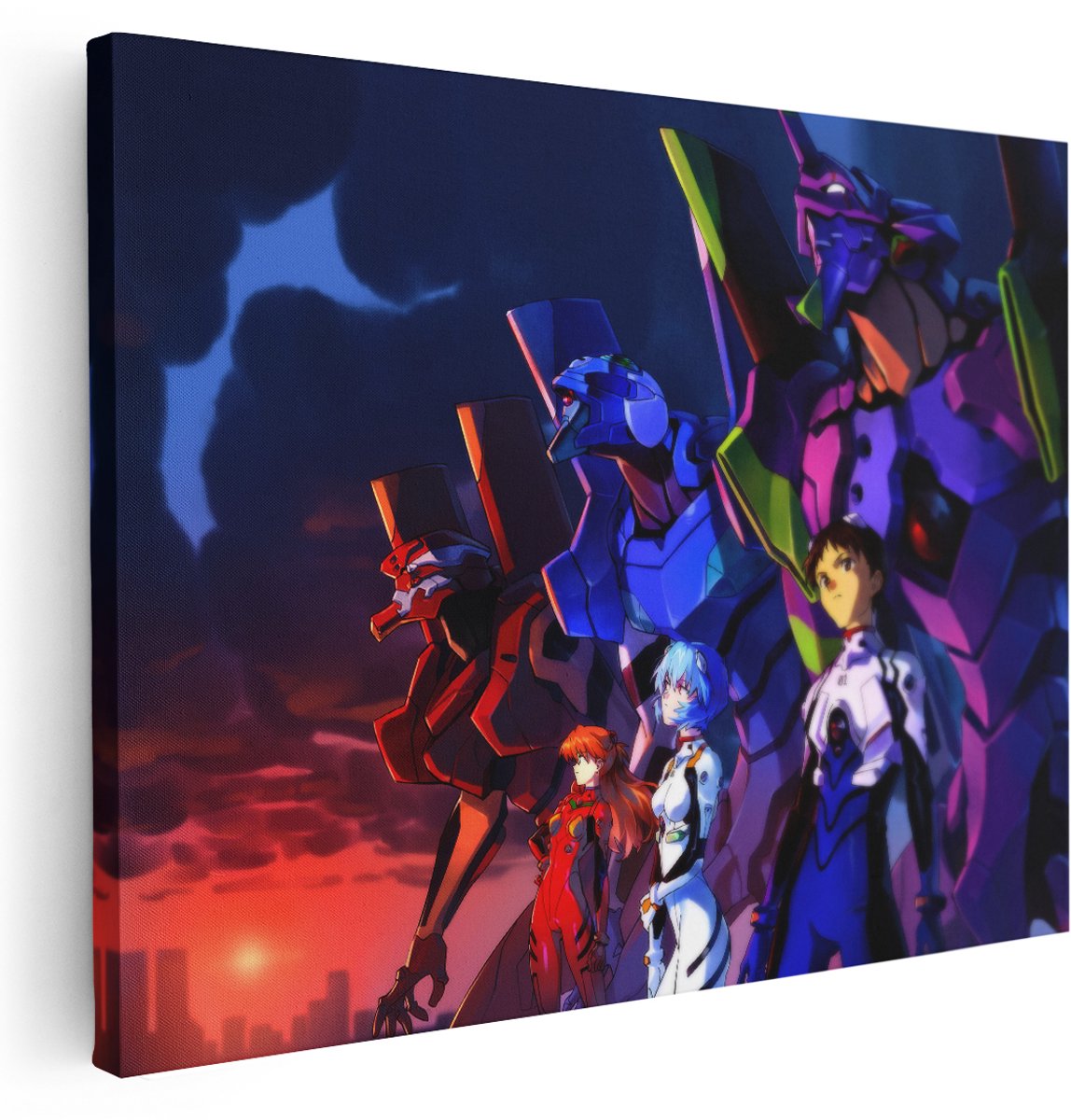 Artaza Canvas Schilderij Mecha Evangelion - 160x120 cm - Groot - Wanddecoratie Anime Slaapkamer - Muurdecoratie Jongens - Schilderijen Op Canvas Japan