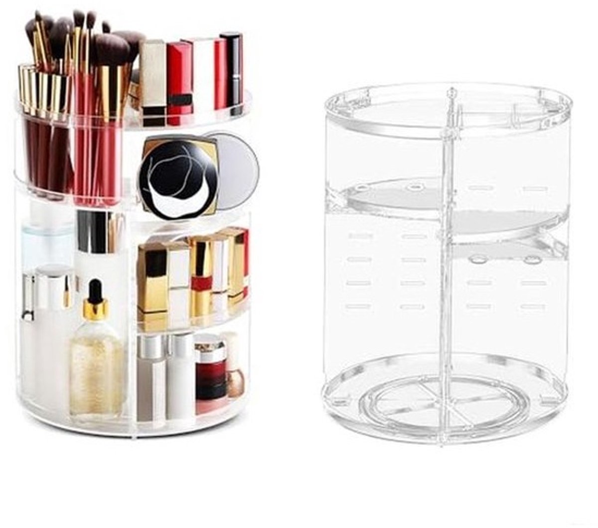 360° draaibare transparante make-up organizer voor cosmetica