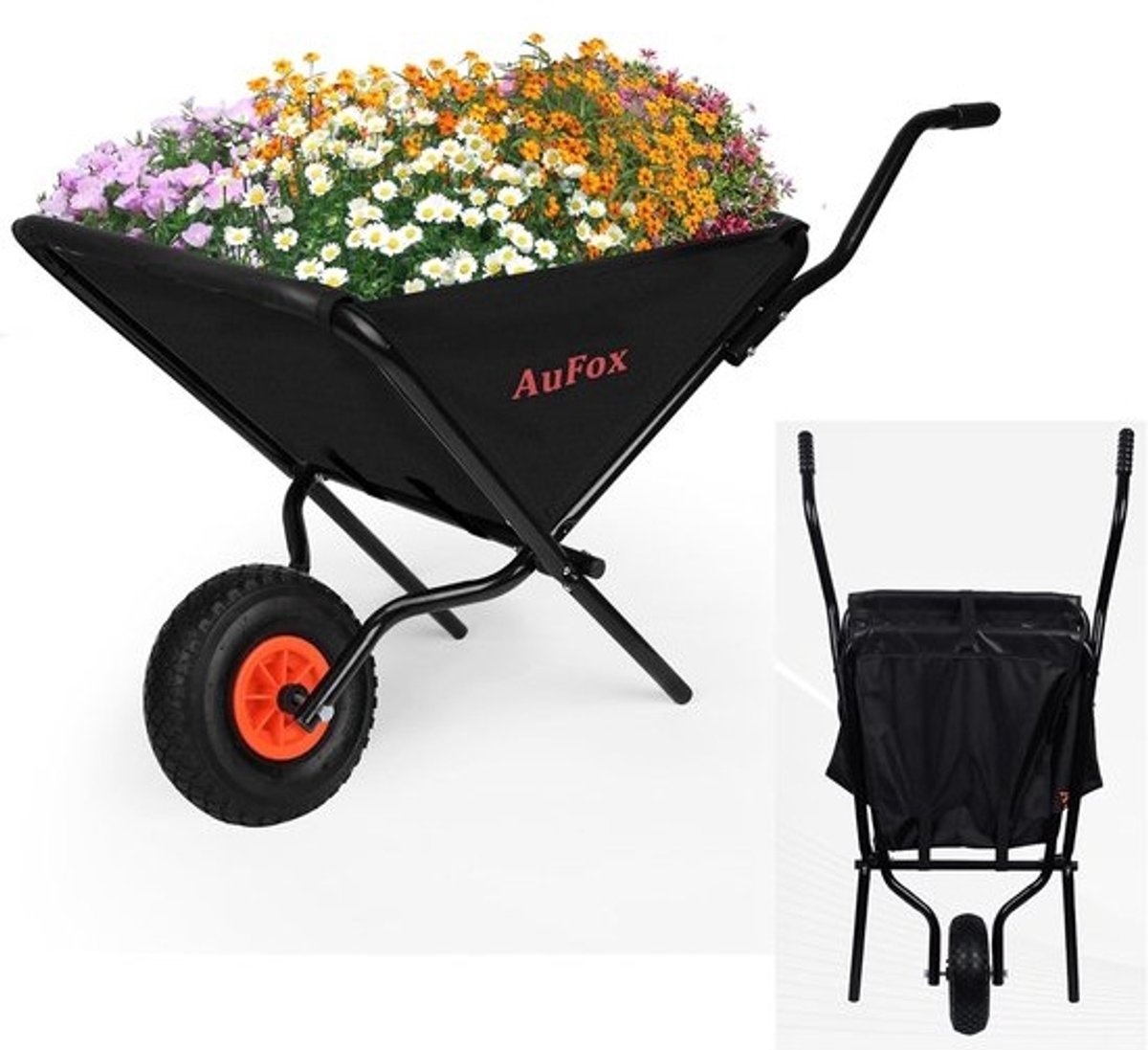 Opvouwbare Kruiwagen voor Tuinafval - Draagbaar en Robuust - 75 kg Capaciteit