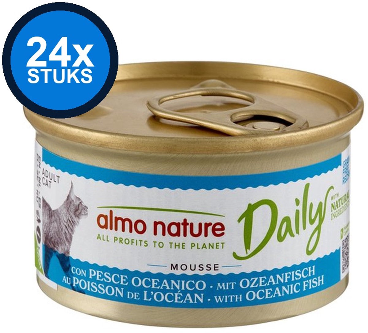Almo Nature Dailymenu - Kattenvoer Blik - Mousse Oceaanvis - 24x85gr