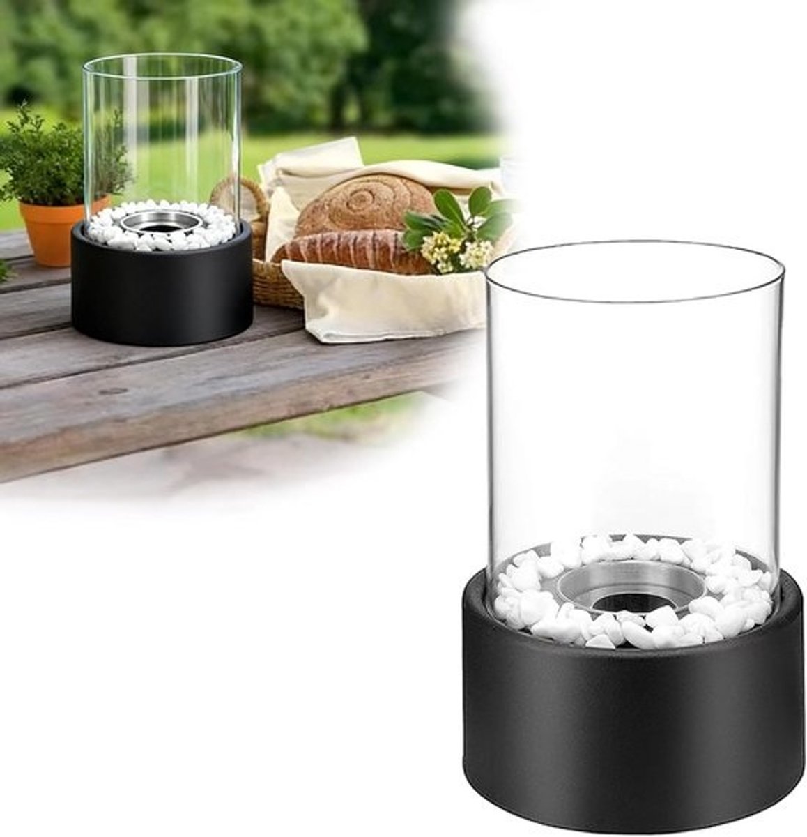 Moderne Ronde Terrashaard Tuin Openhaard Zwart Metalen Sfeerhaard