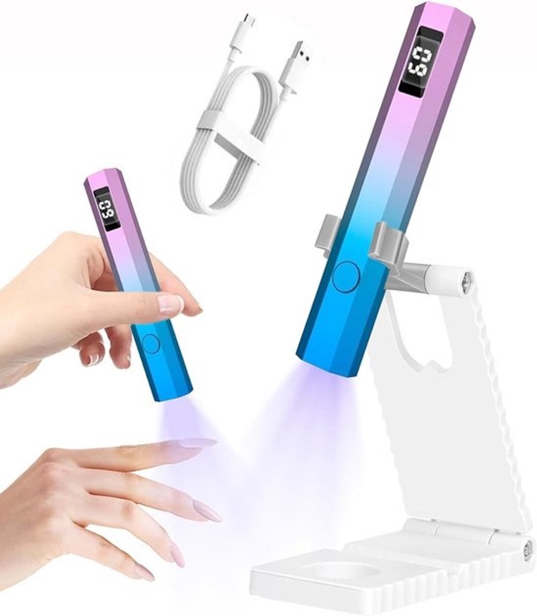 Mini oplaadbare UV LED nagellamp met standaard voor gel nagellak