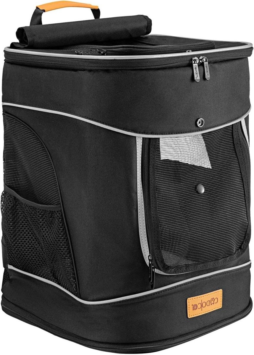 Hondenrugzak - Draagtas huisdier - Samen op pad - Waterafstotende stof - Tot 12kg - Zwart