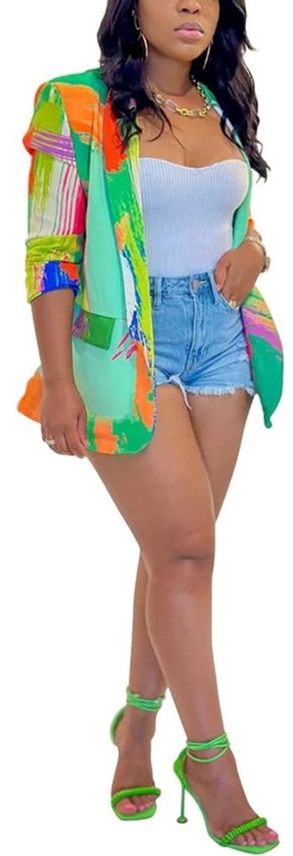 Dames Plus Size Maxi Jurk met V-hals en Bloemenprint