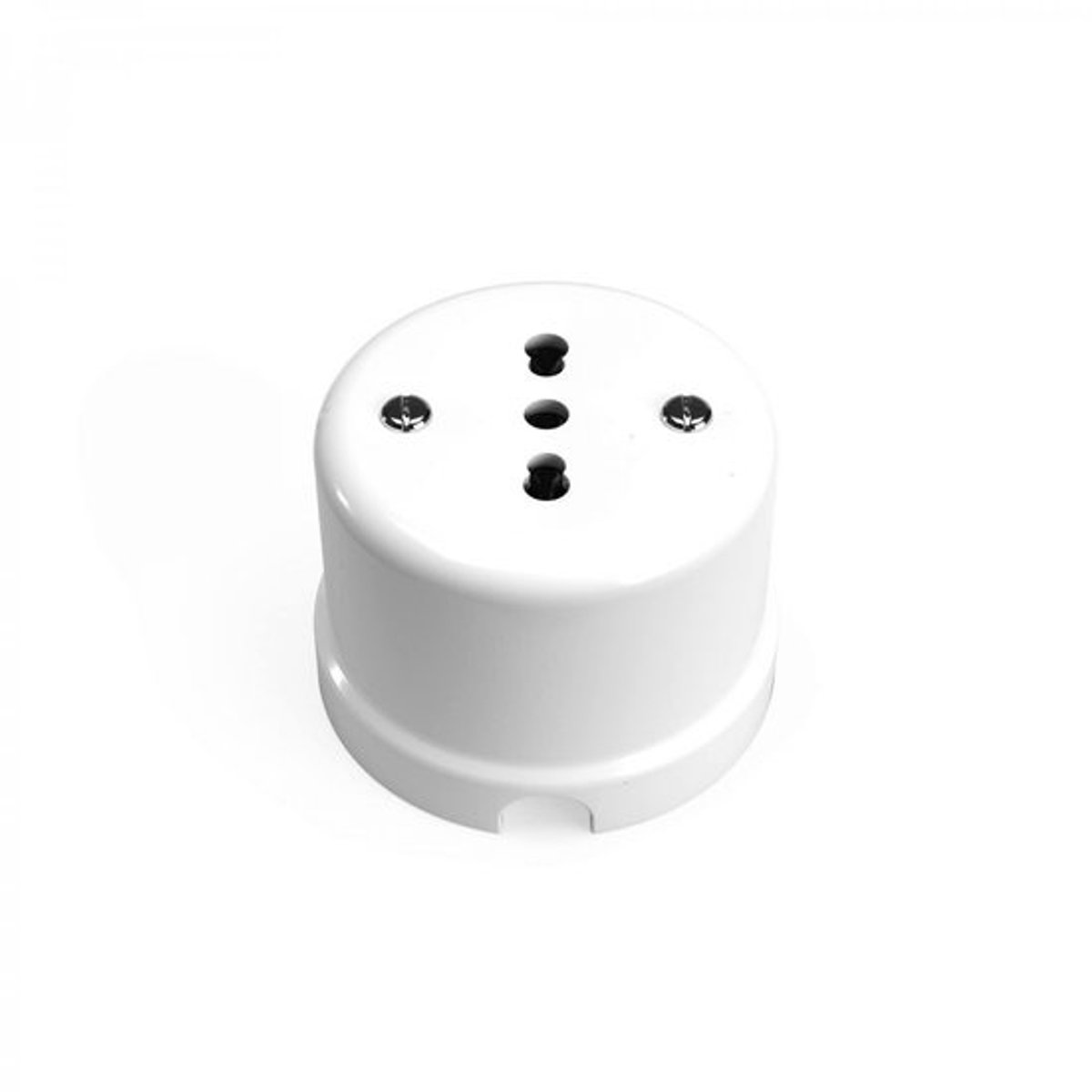 Ronde Wandcontactdoos Keramiek Wit - Ø 65mm - Stijlvolle Dubbele Stopcontact