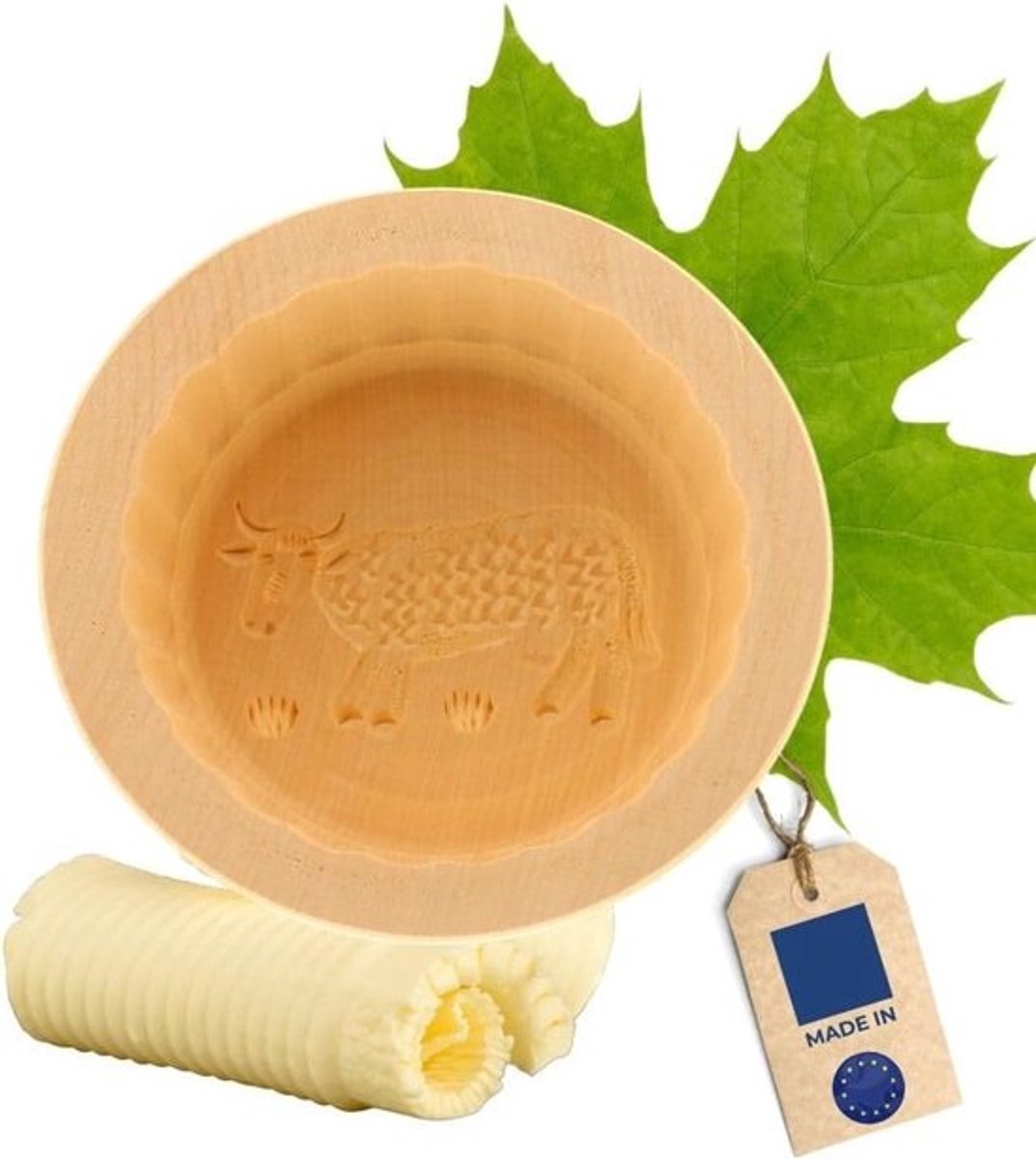 Ronde Boter Vorm 7.5 x 11 cm voor 250 Gram met Uniek Motief