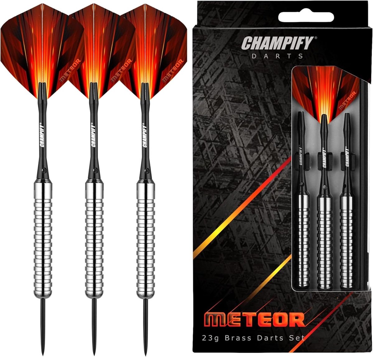 Darts Set - Messing - 23 g - Stalen Punten - Voor Dartsliefhebbers