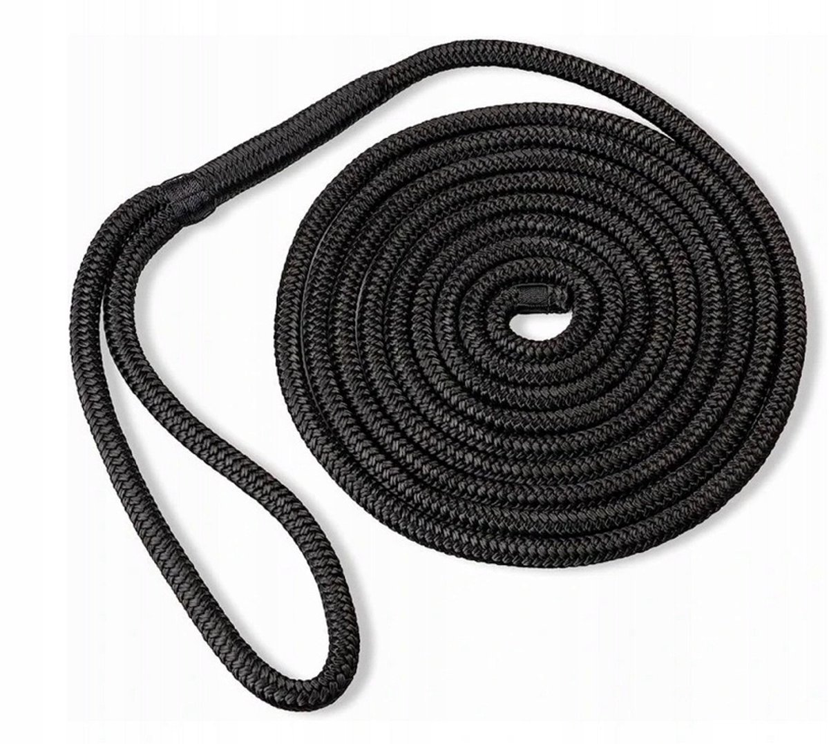 Jachtlijn Zwart 10m Fi 10mm Polyester met Oog - Sterk & UV-bestendig