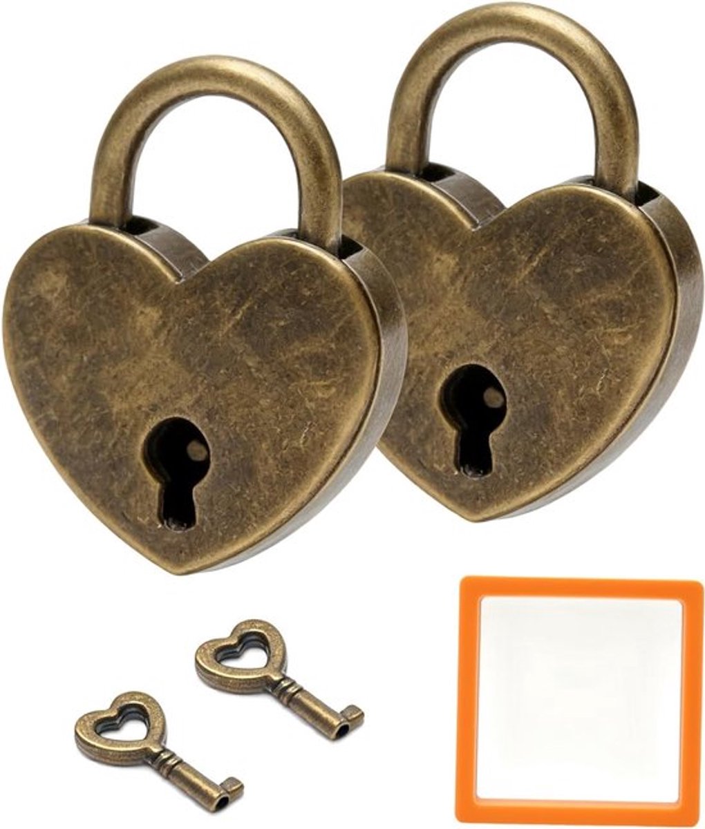 Mini Hartvormige Hangslot Set - 3 Retro Love Locks met Sleutels voor Sieradendoos, Dagboek en Kast - Perfect Valentijnsdag en Jubileum Cadeau