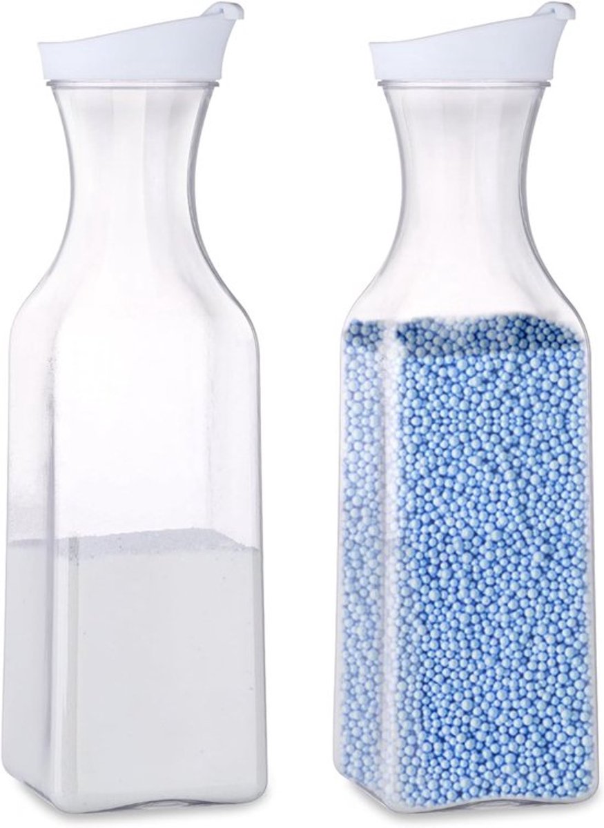 Duurzame en Schokbestendige Opbergdozen voor Wasmiddel, 1.5 Liter, Set van 2 voor Organisatie en Ruimtebesparing