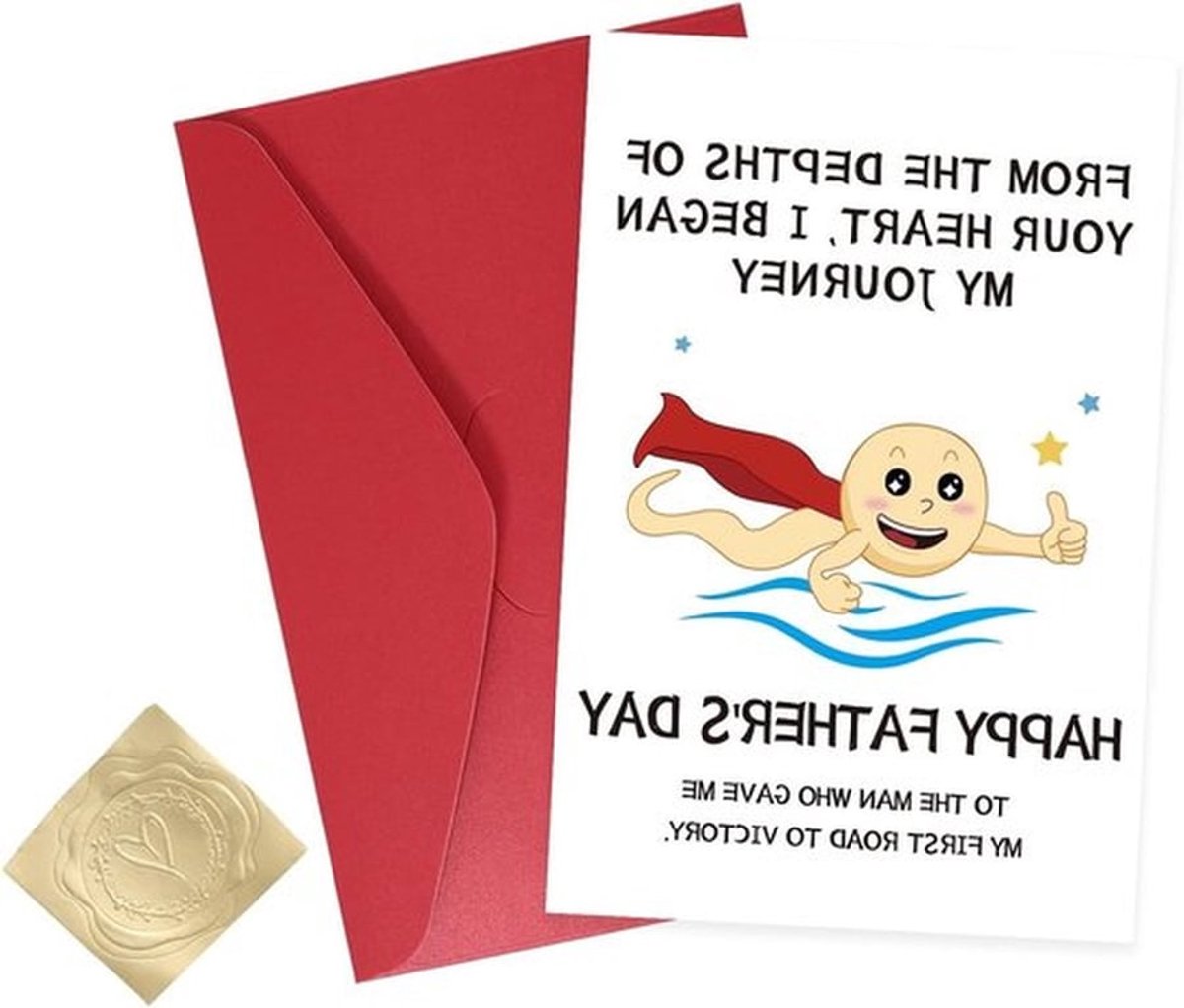Grappige Vaderdagkaart voor Papa, Humoristische Wenskaart met Envelop van Kinderen, Perfect Cadeau voor Vader, Echtgenoot of Stiefvader